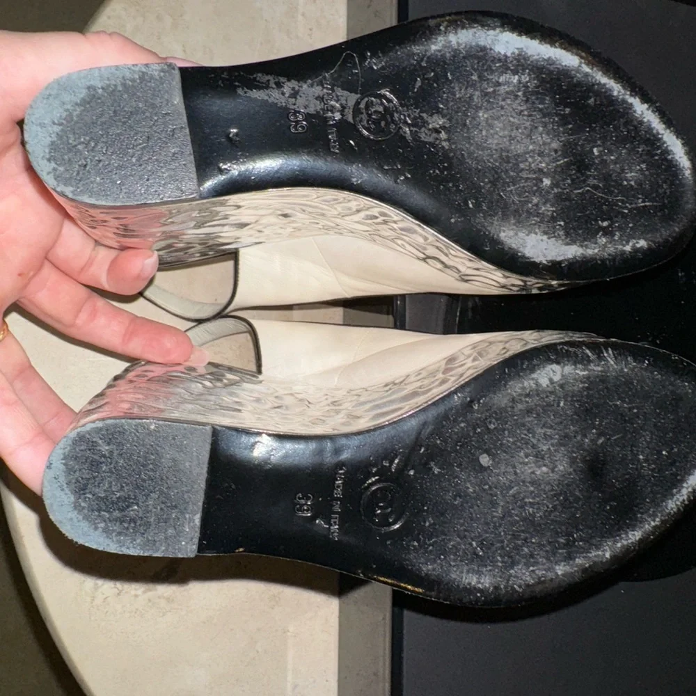 Stylish Black and White Wedge Heels - Picture 7 of 7